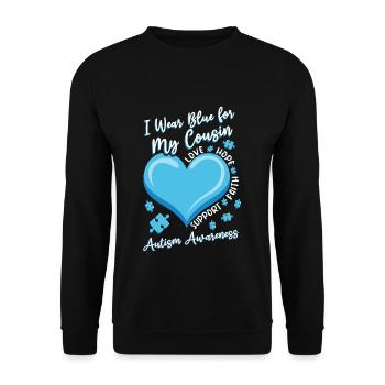 Puzzle April Blue For Cousin Autism Awareness - Unisex Sweatshirt - black - Front - Alina (178cm) & Michal (187cm)
