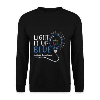Acceptance Light April Blue For Autism Awareness - Unisex Sweatshirt - black - Front - Alina (178cm) & Michal (187cm)