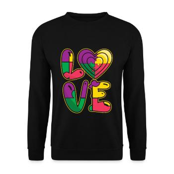 Unterstützung Liebe Puzzle Bunte Autismus Bewusstsein - Unisex Pullover - Schwarz - Vorne - Alina (178cm) & Michal (187cm)
