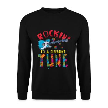 Rocking Different Tune Autism Awareness - Unisex Sweatshirt - black - Front - Alina (178cm) & Michal (187cm)