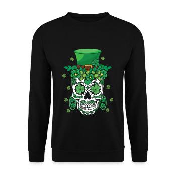 El Dia De Los Muertos Mardi Gras Fleur Costume - Sweat-shirt Unisexe - noir - Devant - Alina (178cm) & Michal (187cm)