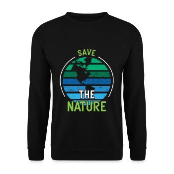 Journée Globe Save Nature Oceans Jour de la Terre - Sweat-shirt Unisexe - noir - Devant - Alina (178cm) & Michal (187cm)