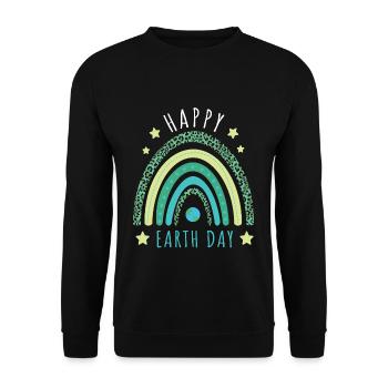 Rainbow Save Nature Oceans Day Earth Day - Unisex Sweatshirt - black - Front - Alina (178cm) & Michal (187cm)