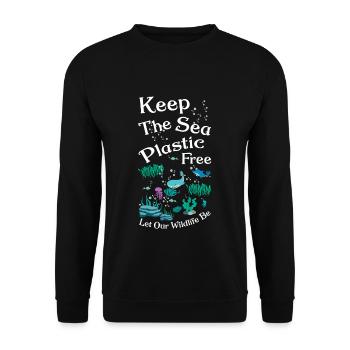 Save Seas Save Nature Oceans Day Earth Day - Unisex Sweatshirt - black - Front - Alina (178cm) & Michal (187cm)