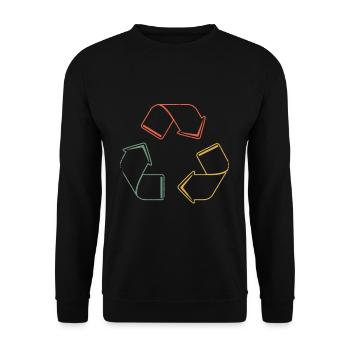 Retro Recycle Save Nature Oceans Day Jour de la Terre - Sweat-shirt Unisexe - noir - Devant - Alina (178cm) & Michal (187cm)
