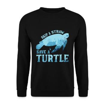 Save Turtle Save Nature Oceans Day Earth Day - Unisex Sweatshirt - black - Front - Alina (178cm) & Michal (187cm)