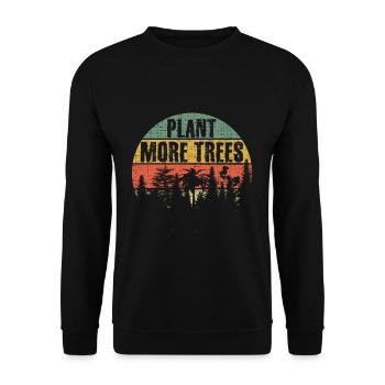 Retro Pflanzenbäume retten Natur Ozeane Tag der Erde - Unisex Pullover - Schwarz - Vorne - Alina (178cm) & Michal (187cm)