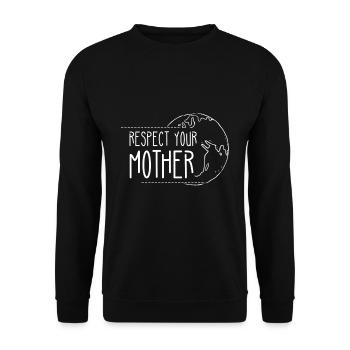 Globe Mother Save Nature Jour des océans Jour de la Terre - Sweat-shirt Unisexe - noir - Devant - Alina (178cm) & Michal (187cm)