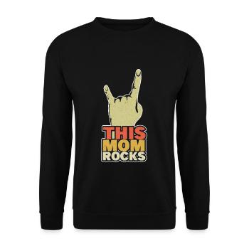 Cette maman berce rétro vintage Bonne fête des mères - Sweat-shirt Unisexe - noir - Devant - Alina (178cm) & Michal (187cm)