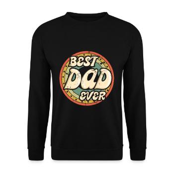Best Dad Papa Retro Vintage 2023 Fathers Day - Unisex Sweatshirt - black - Front - Alina (178cm) & Michal (187cm)