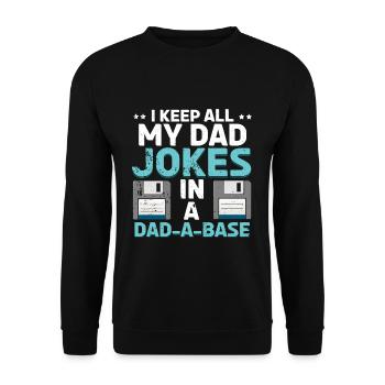 Drôle papa Père Blagues Humour Citations Fête des pères - Sweat-shirt Unisexe - noir - Devant - Alina (178cm) & Michal (187cm)