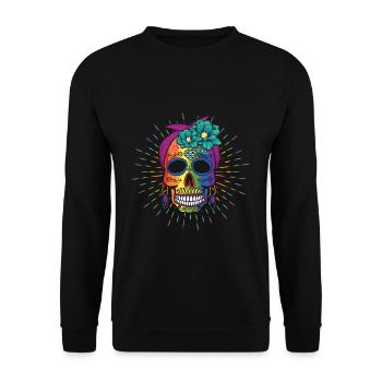 El Dia de Los Muertos LGBTQ Pride Mois - Sweat-shirt Unisexe - noir - Devant - Alina (178cm) & Michal (187cm)