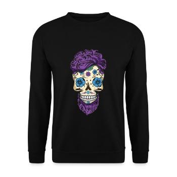 Dia De Los Muertos Awesome Papa Papa Fête des Pères - Sweat-shirt Unisexe - noir - Devant - Alina (178cm) & Michal (187cm)