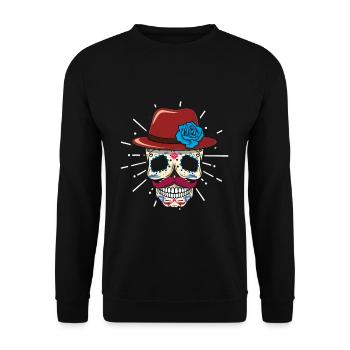 Dia De Los Muertos Papa Papa Fête des Pères - Sweat-shirt Unisexe - noir - Devant - Alina (178cm) & Michal (187cm)
