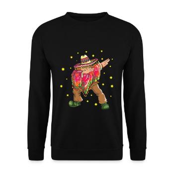 Dabbing Poncho Guy Taco Happy Cinco De Mayo - Unisex Pullover - Schwarz - Vorne - Alina (178cm) & Michal (187cm)