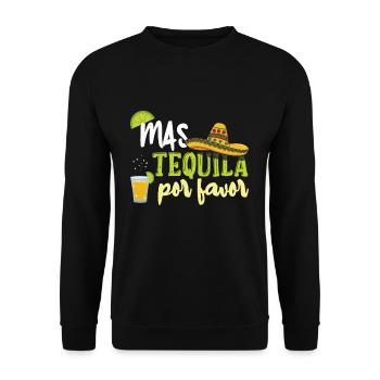 Mehr Tequila bitte lustig Taco Happy Cinco de Mayo - Unisex Pullover - Schwarz - Vorne - Alina (178cm) & Michal (187cm)