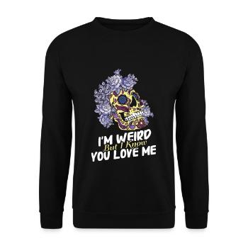 Weird Halloween Muertos Day Of Dead Sugar Bone - Unisex Sweatshirt - black - Front - Alina (178cm) & Michal (187cm)