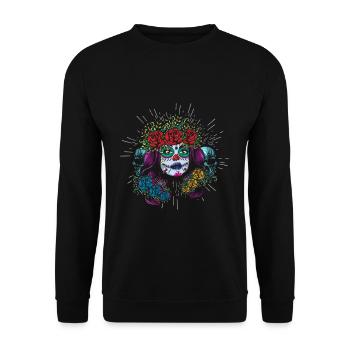 Muertos Day Of Dead Sugar Floral La Catrina - Unisex Sweatshirt - black - Front - Alina (178cm) & Michal (187cm)