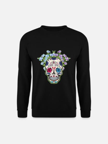 Calavera Muertos Tag des toten Zuckerknochens - Unisex Pullover - Schwarz
