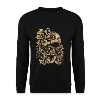 Floral Muertos Day Of Dead Sugar Bone Vintage - Unisex Sweatshirt - black - Front - Alina (178cm) & Michal (187cm)