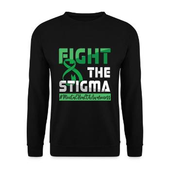 Kampf gegen Stigmatisierung Grüner Monat des Bewusstseins für psychische Gesundheit - Unisex Pullover - Schwarz - Vorne - Alina (178cm) & Michal (187cm)