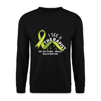 Que Green mette fin à la stigmatisation Sensibilisation à la santé mentale - Sweat-shirt Unisexe - noir - Devant - Alina (178cm) & Michal (187cm)