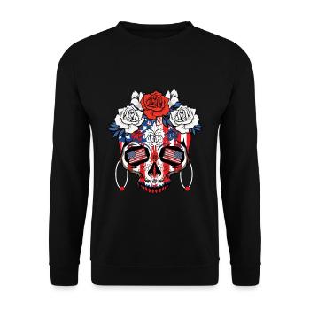 Dia De Los Muertos Independence 4 Juillet - Sweat-shirt Unisexe - noir - Devant - Alina (178cm) & Michal (187cm)