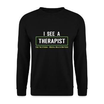 Möge Green Fight Stigma Mental Health Awareness - Unisex Pullover - Schwarz - Vorne - Alina (178cm) & Michal (187cm)