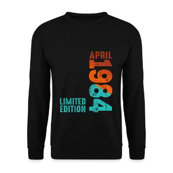 Since April 1984 Year 1984 Retro Vintage 1984 - Unisex Sweatshirt - black - Front - Alina (178cm) & Michal (187cm)