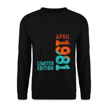 Since April 1981 Year 1981 Retro Vintage 1981 - Unisex Sweatshirt - black - Front - Alina (178cm) & Michal (187cm)