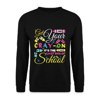Color Bye School Out Last Class Student Teacher - Unisex Sweatshirt - black - Front - Alina (178cm) & Michal (187cm)