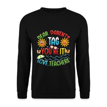 Bye School Out Happy Last Class For Teacher Summer - Unisex Sweatshirt - black - Front - Alina (178cm) & Michal (187cm)