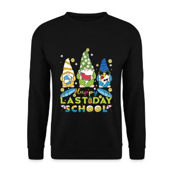 Gnome Bye School Happy Last Class Teacher Student - Unisex Sweatshirt - black - Front - Alina (178cm) & Michal (187cm)