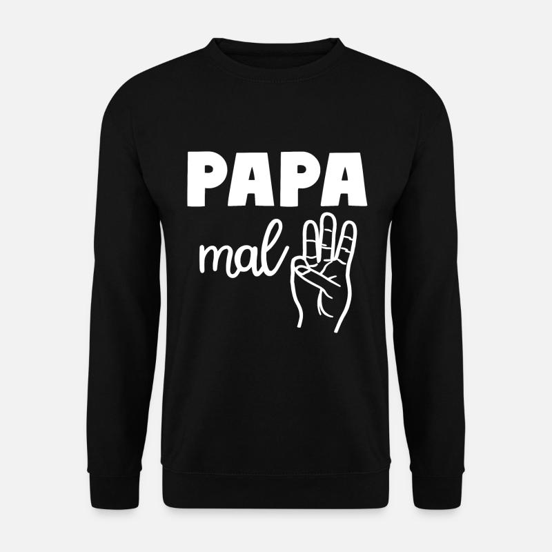 Papa mal Drei 3 Kinder Papa - Unisex Pullover - Schwarz