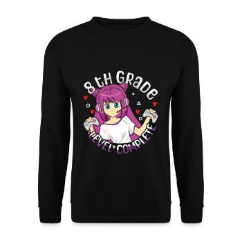 Schulen der 8. Klasse am letzten Unterrichtstag des Sommers - Unisex Pullover - Schwarz - Vorne - Alina (178cm) & Michal (187cm)