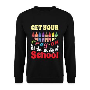 Bye School Out Happy Last Class Student Teacher - Unisex Sweatshirt - black - Front - Alina (178cm) & Michal (187cm)