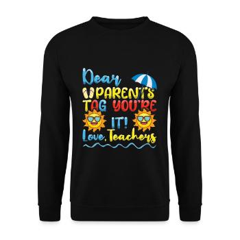 Bye School Out Happy Last Class For Teacher - Unisex Sweatshirt - black - Front - Alina (178cm) & Michal (187cm)