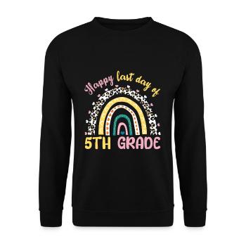 Bye 5th Grade Happy Last Class Teacher Student - Unisex Sweatshirt - black - Front - Alina (178cm) & Michal (187cm)