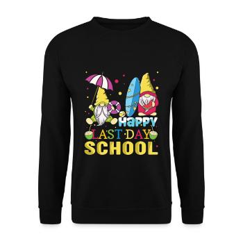 Bye School Happy Last Class Teacher Student Gnome - Unisex Sweatshirt - black - Front - Alina (178cm) & Michal (187cm)
