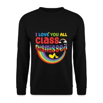 Bye School Out Happy Last Class Dismissed Teacher - Unisex Sweatshirt - black - Front - Alina (178cm) & Michal (187cm)