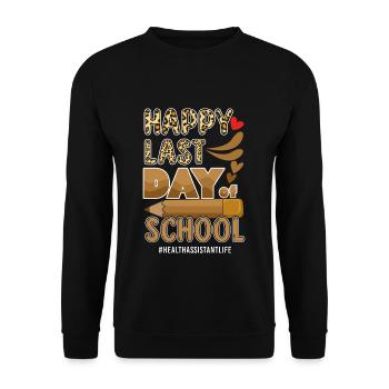 Tschüss Schule Happy Last Class Gesundheitsassistent Leben - Unisex Pullover - Schwarz - Vorne - Alina (178cm) & Michal (187cm)