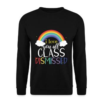 Bye School Happy Last Class Dismissed Love Teacher - Unisex Sweatshirt - black - Front - Alina (178cm) & Michal (187cm)