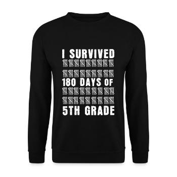 Bye School Last Class Day Survived 5th Grade - Unisex Sweatshirt - black - Front - Alina (178cm) & Michal (187cm)