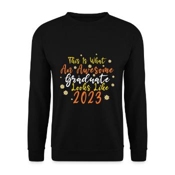 Awesome Graduate Graduating 2023 Graduation - Unisex Sweatshirt - black - Front - Alina (178cm) & Michal (187cm)