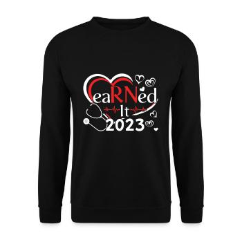 Abschluss Abschluss Krankenschwester Krankenpflege Absolvent 2023 - Unisex Pullover - Schwarz - Vorne - Alina (178cm) & Michal (187cm)