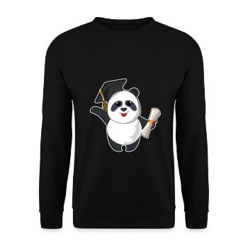 Panda Graduate Graduating 2023 Graduation - Unisex Sweatshirt - black - Front - Alina (178cm) & Michal (187cm)