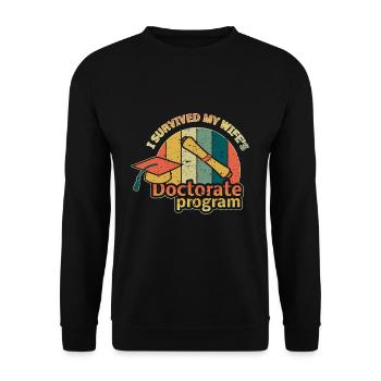 Lustiger Doktor Doktor Absolvent Doktor Absolvent - Unisex Pullover - Schwarz - Vorne - Alina (178cm) & Michal (187cm)