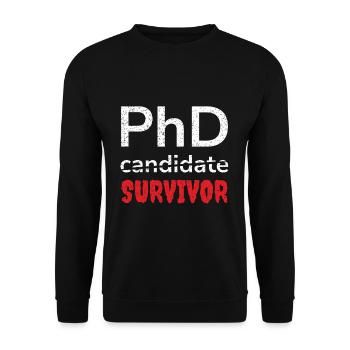 Doktorand, PhD, Überlebender, Absolvent der Ärzte - Unisex Pullover - Schwarz - Vorne - Alina (178cm) & Michal (187cm)