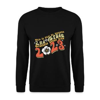 Diplômé génial de 2e année diplômé 2023 Rétro - Sweat-shirt Unisexe - noir - Devant - Alina (178cm) & Michal (187cm)