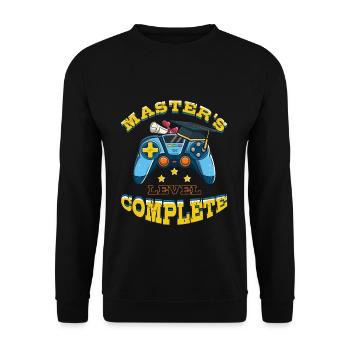 Master-PhD Abschluss Master-Absolvent 2023 - Unisex Pullover - Schwarz - Vorne - Alina (178cm) & Michal (187cm)